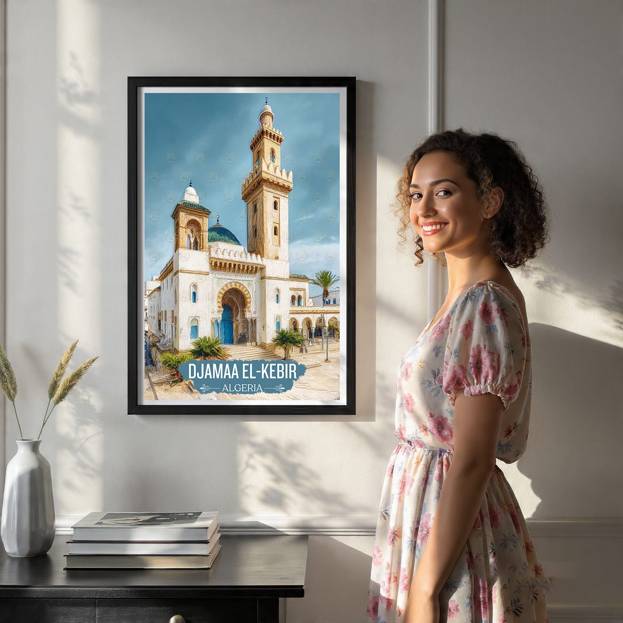 Djamaa el-Kebir - Algeria - Travel Poster Vintage Style Wall Art Print - Art Print - Travel Art Poster