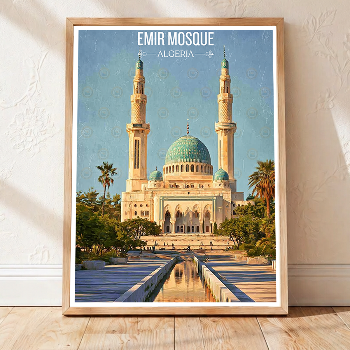 Emir Mosque - Algeria - Travel Poster Vintage Style Wall Art Print - Art Print - Travel Art Poster