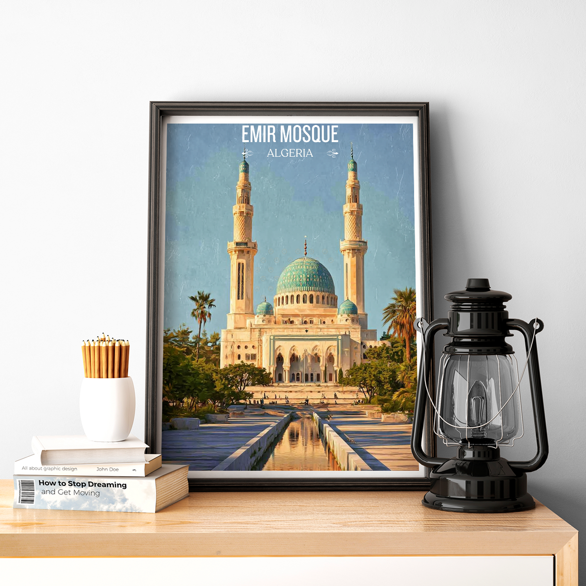 Emir Mosque - Algeria - Travel Poster Vintage Style Wall Art Print - Art Print - Travel Art Poster