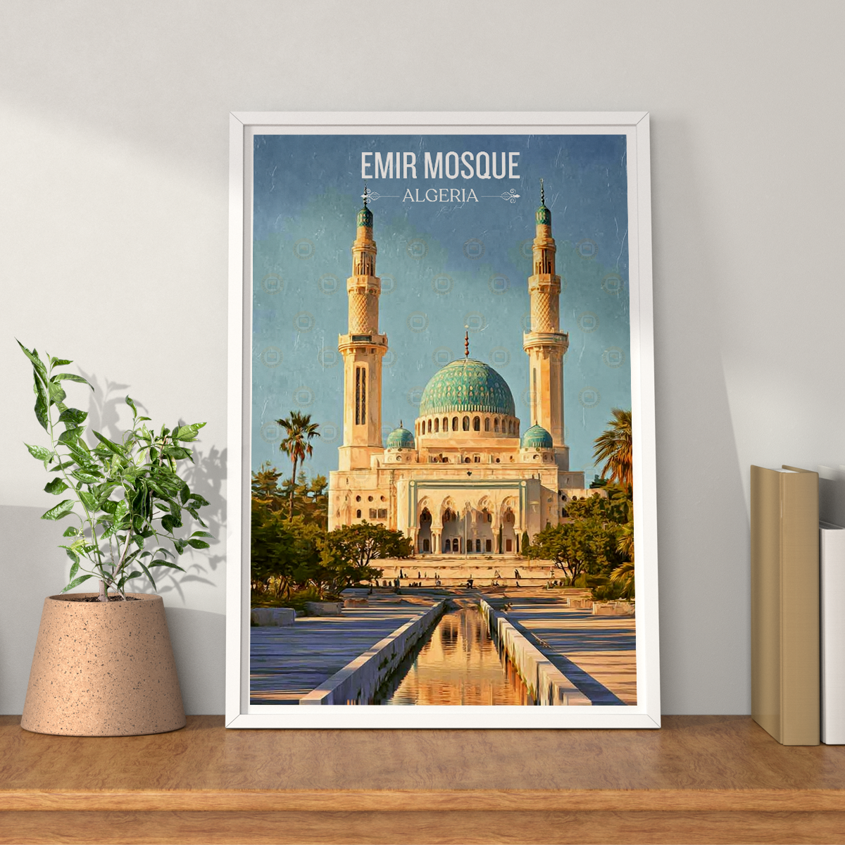 Emir Mosque - Algeria - Travel Poster Vintage Style Wall Art Print - Art Print - Travel Art Poster