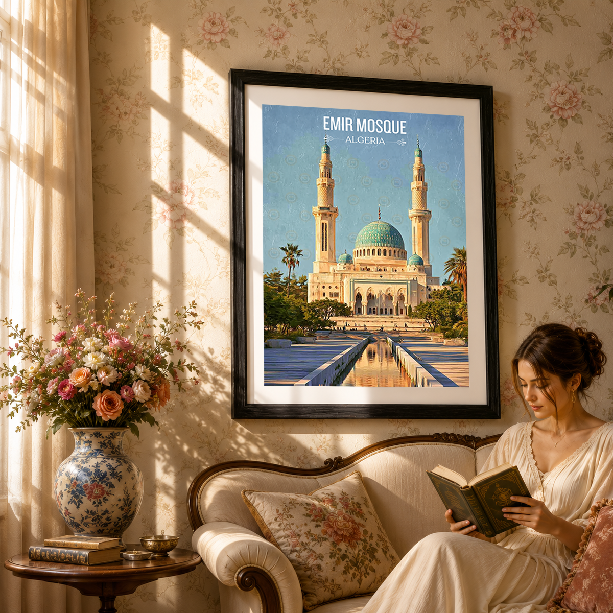 Emir Mosque - Algeria - Travel Poster Vintage Style Wall Art Print - Art Print - Travel Art Poster