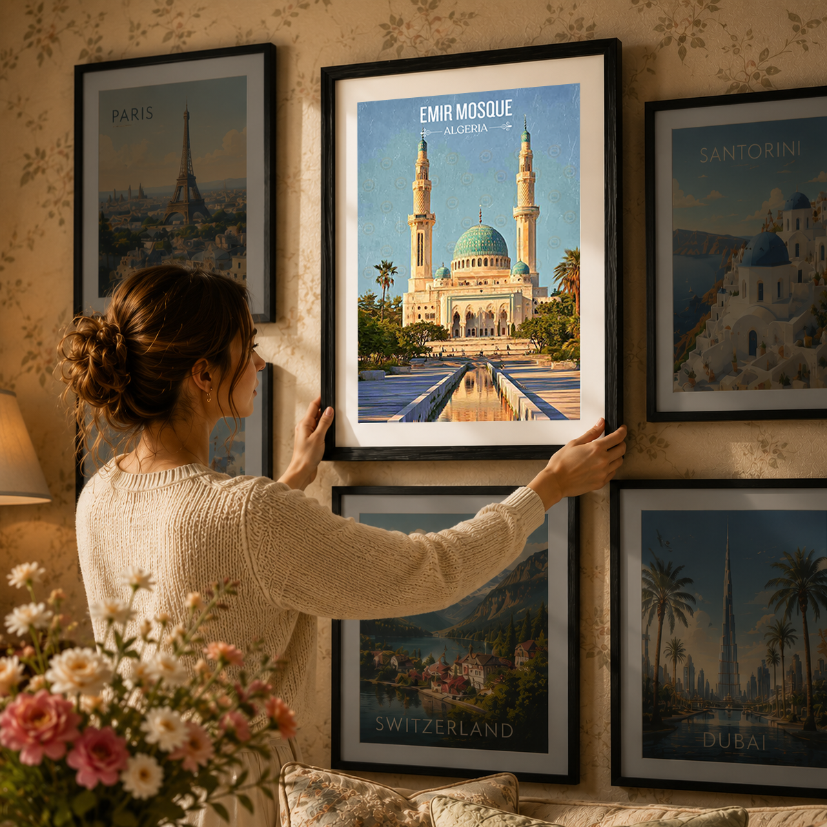 Emir Mosque - Algeria - Travel Poster Vintage Style Wall Art Print - Art Print - Travel Art Poster