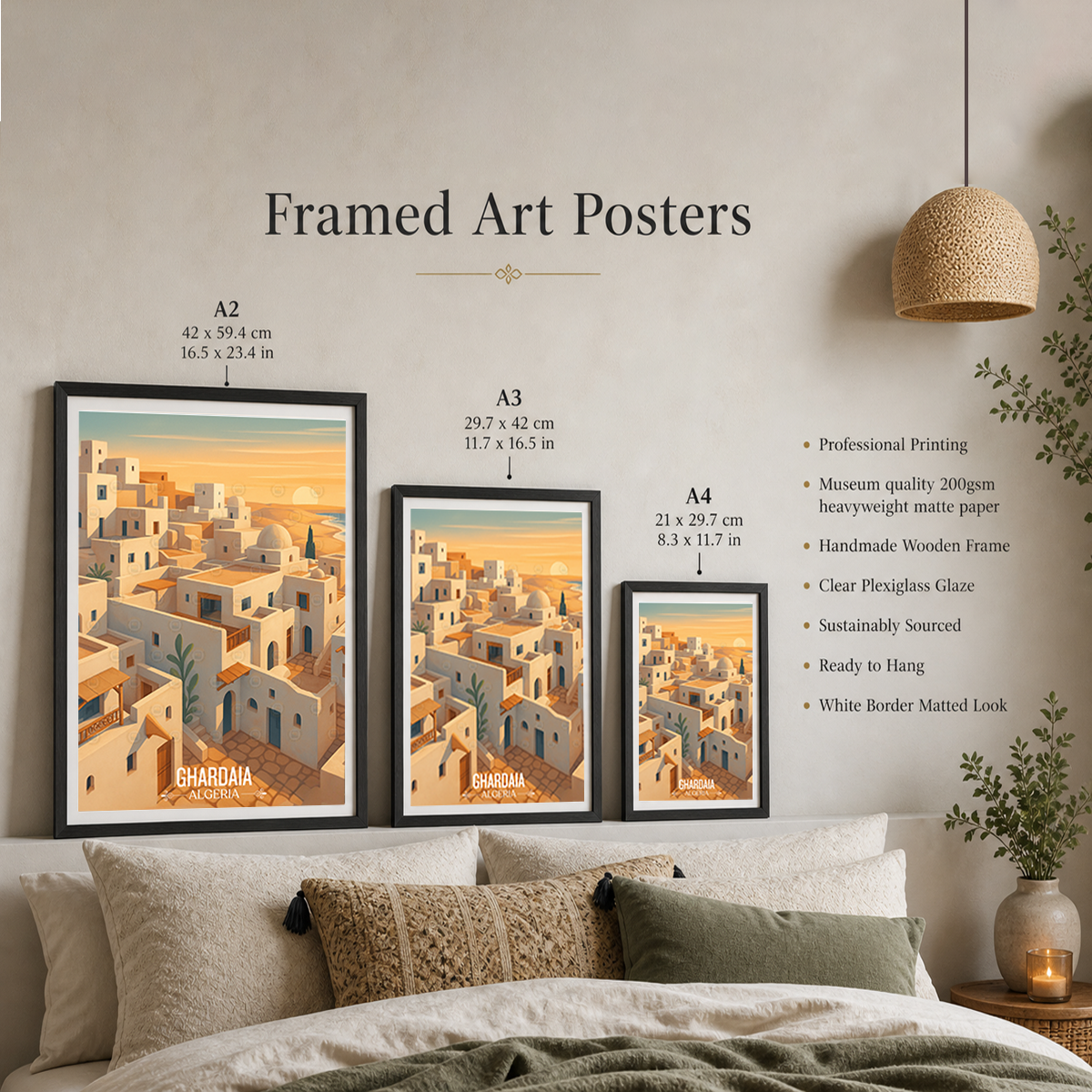 Ghardaia - Algeria - Travel Poster Vintage Style Wall Art Print - Art Print - Travel Art Poster