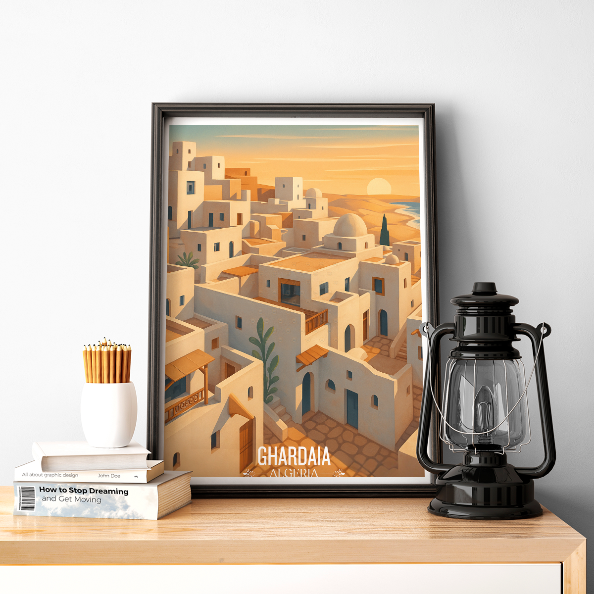 Ghardaia - Algeria - Travel Poster Vintage Style Wall Art Print - Art Print - Travel Art Poster