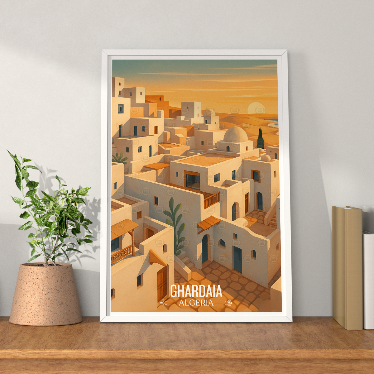 Ghardaia - Algeria - Travel Poster Vintage Style Wall Art Print - Art Print - Travel Art Poster