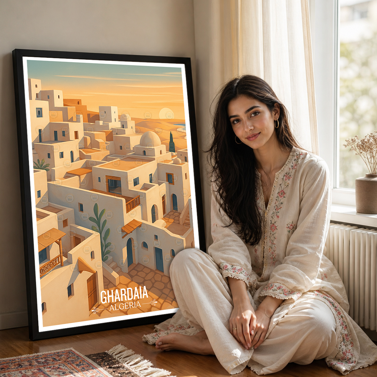 Ghardaia - Algeria - Travel Poster Vintage Style Wall Art Print - Art Print - Travel Art Poster