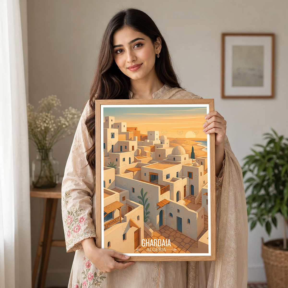 Ghardaia - Algeria - Travel Poster Vintage Style Wall Art Print - Art Print - Travel Art Poster