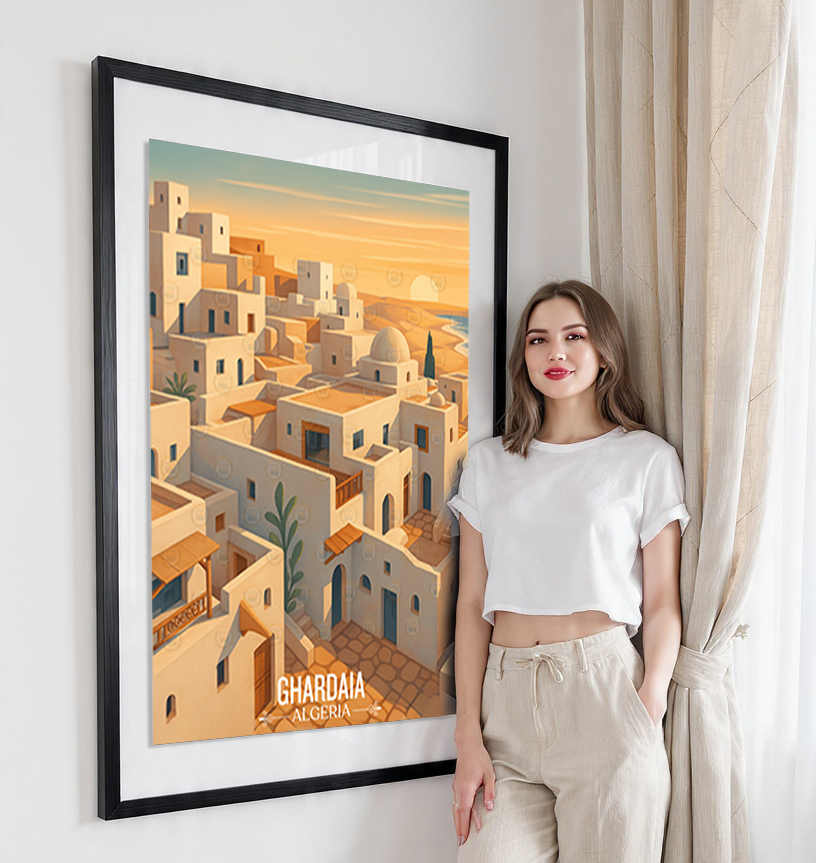 Ghardaia - Algeria - Travel Poster Vintage Style Wall Art Print - Art Print - Travel Art Poster