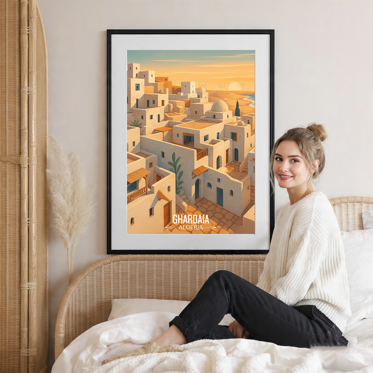 Ghardaia - Algeria - Travel Poster Vintage Style Wall Art Print - Art Print - Travel Art Poster