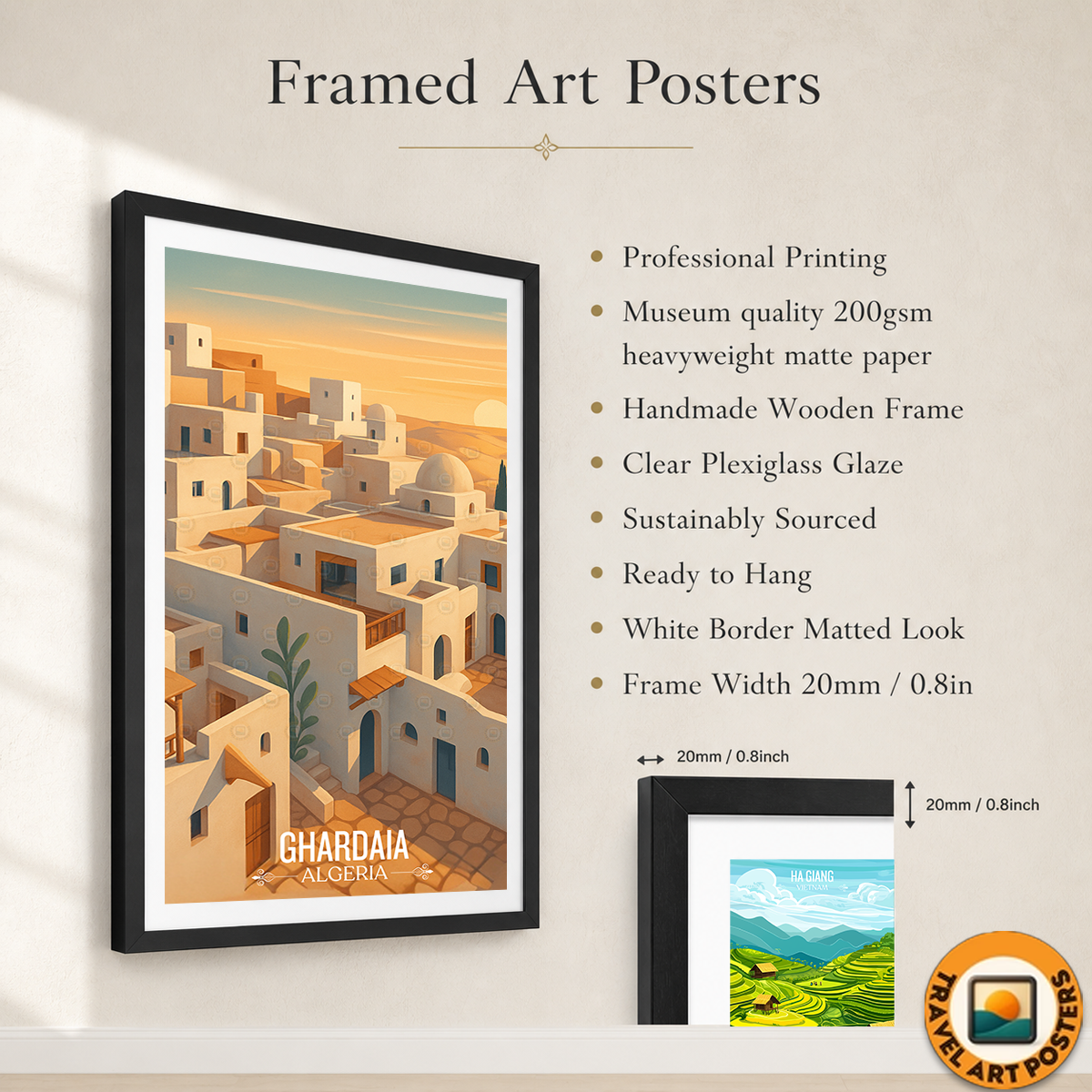 Ghardaia - Algeria - Travel Poster Vintage Style Wall Art Print - Art Print - Travel Art Poster