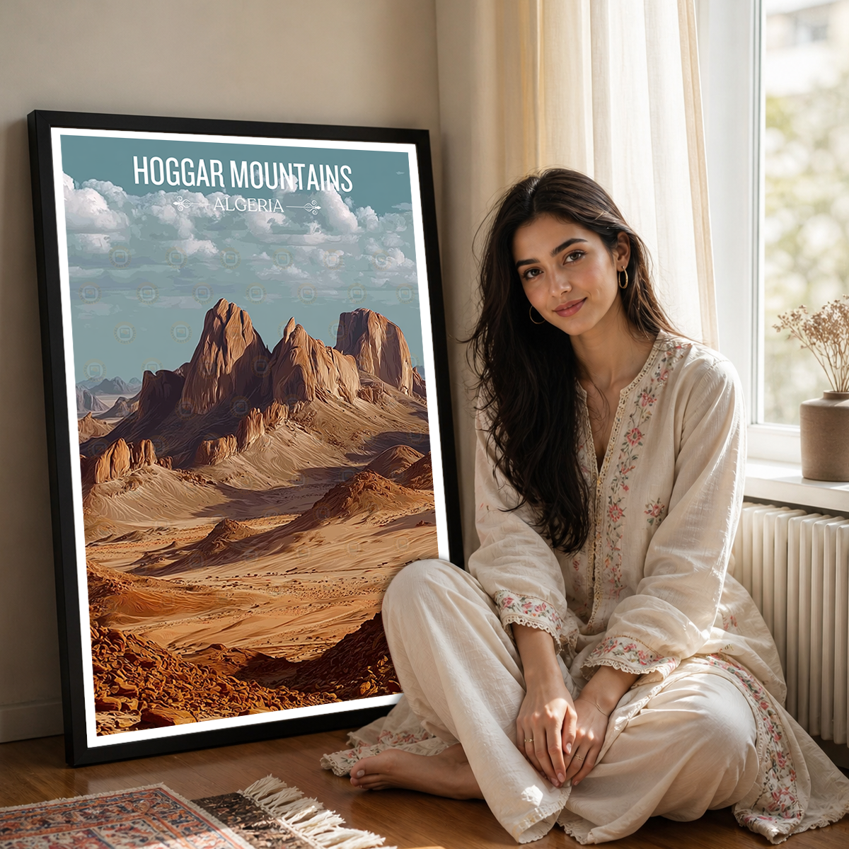Hoggar Mountains - Algeria - Travel Poster Vintage Style Wall Art Print - Art Print - Travel Art Poster