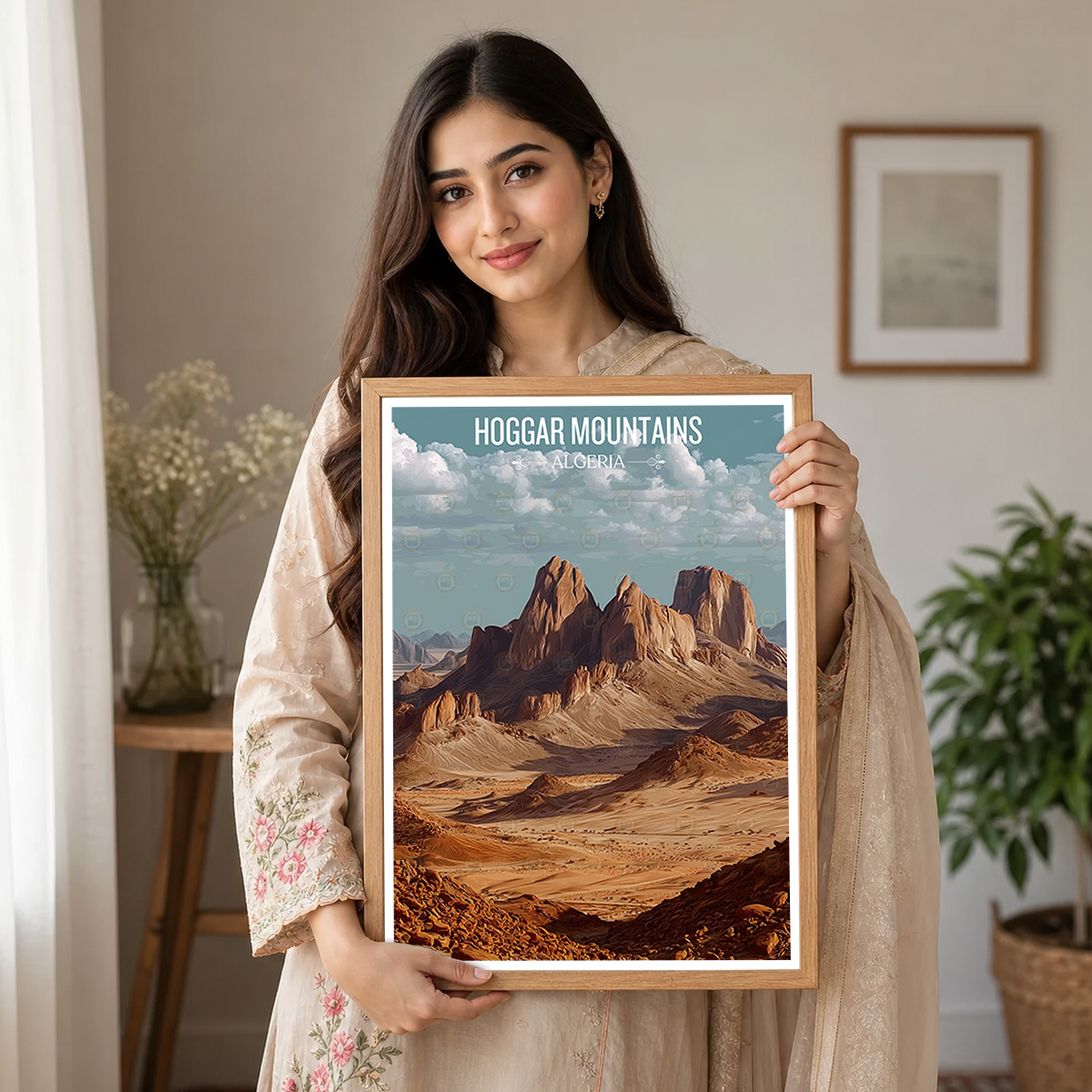 Hoggar Mountains - Algeria - Travel Poster Vintage Style Wall Art Print - Art Print - Travel Art Poster