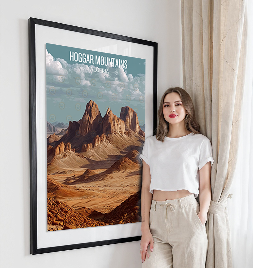 Hoggar Mountains - Algeria - Travel Poster Vintage Style Wall Art Print - Art Print - Travel Art Poster