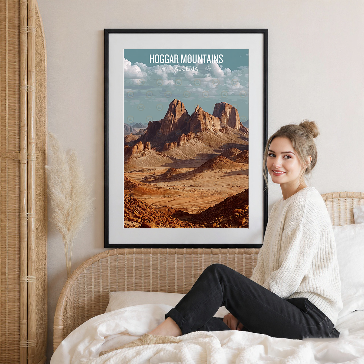 Hoggar Mountains - Algeria - Travel Poster Vintage Style Wall Art Print - Art Print - Travel Art Poster