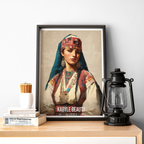 Kabyle Beauty - Algeria - Travel Poster Vintage Style Wall Art Print - Art Print - Travel Art Poster