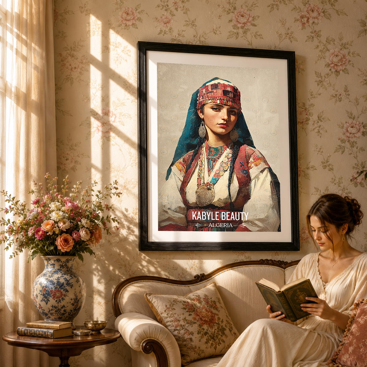 Kabyle Beauty - Algeria - Travel Poster Vintage Style Wall Art Print - Art Print - Travel Art Poster