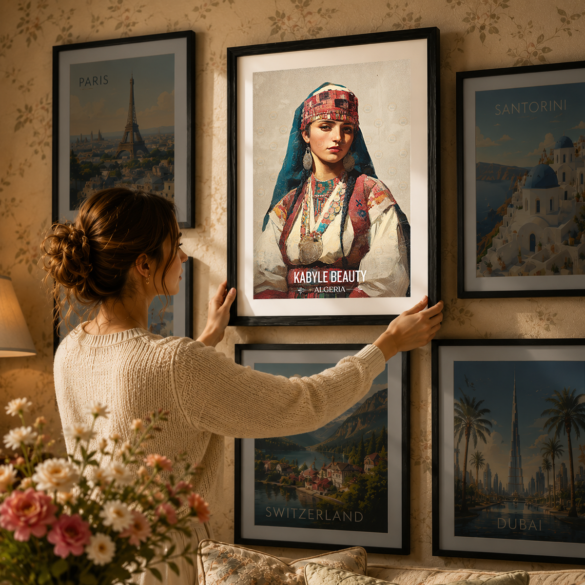 Kabyle Beauty - Algeria - Travel Poster Vintage Style Wall Art Print - Art Print - Travel Art Poster