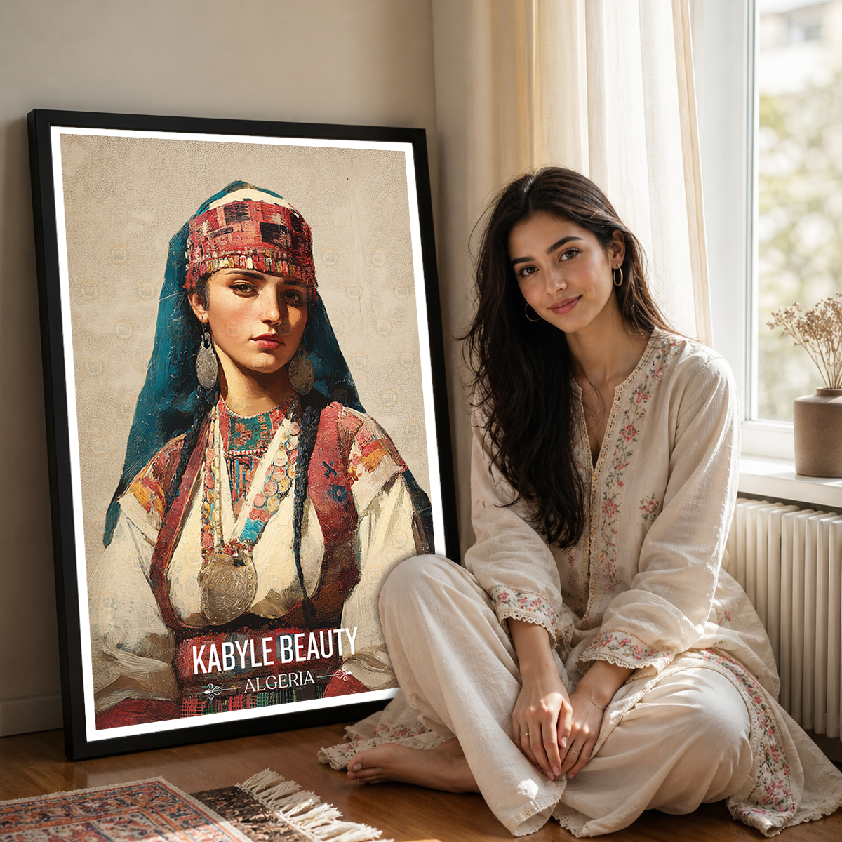 Kabyle Beauty - Algeria - Travel Poster Vintage Style Wall Art Print - Art Print - Travel Art Poster