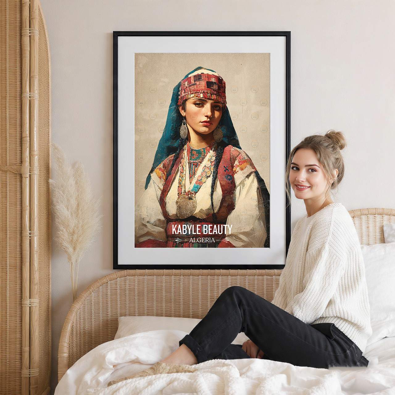 Kabyle Beauty - Algeria - Travel Poster Vintage Style Wall Art Print - Art Print - Travel Art Poster
