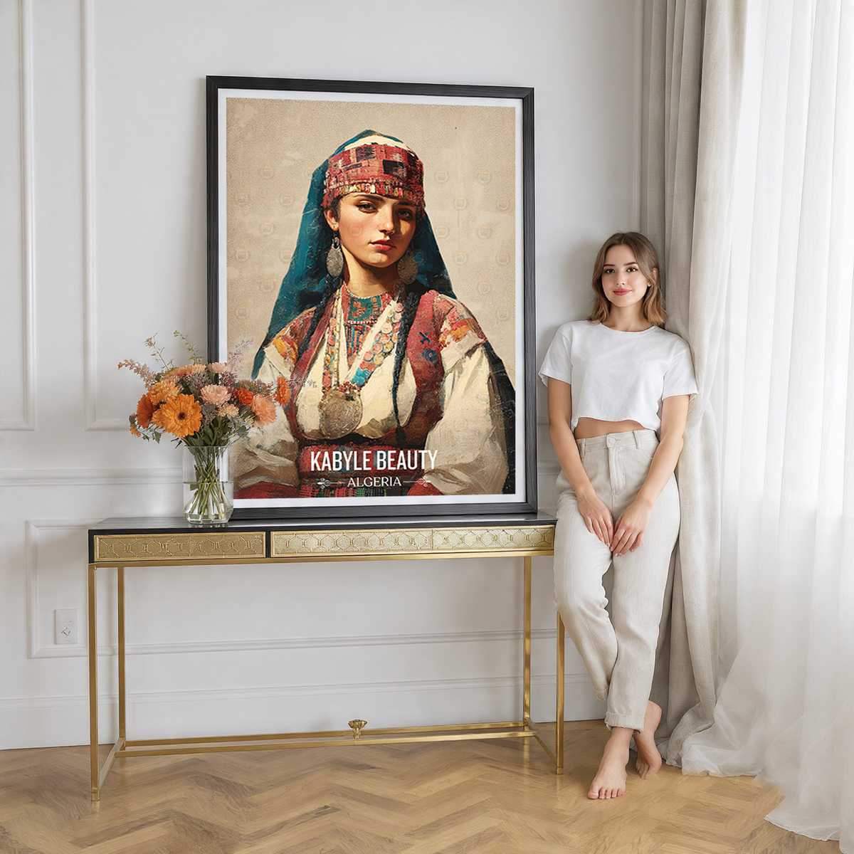 Kabyle Beauty - Algeria - Travel Poster Vintage Style Wall Art Print - Art Print - Travel Art Poster