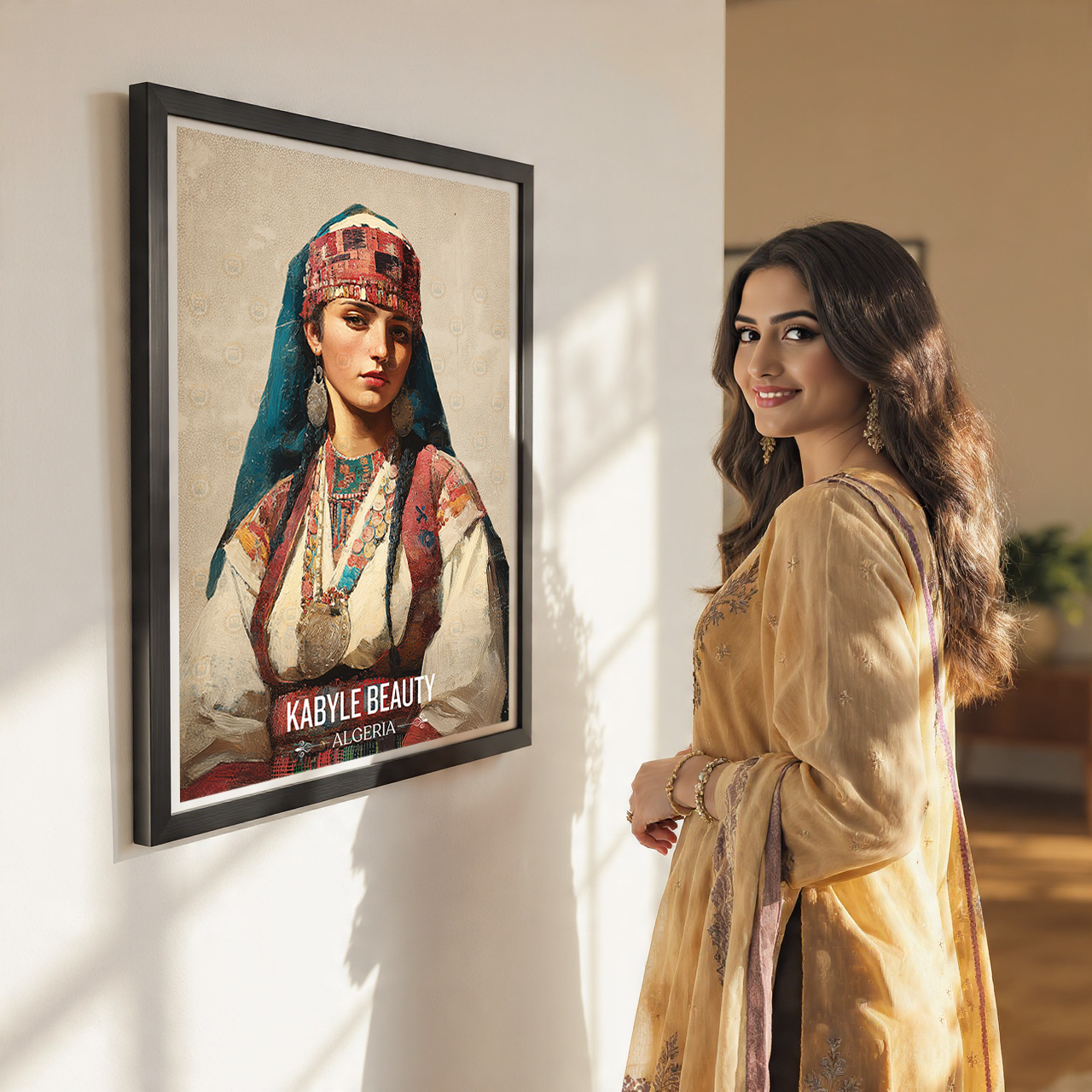 Kabyle Beauty - Algeria - Travel Poster Vintage Style Wall Art Print - Art Print - Travel Art Poster