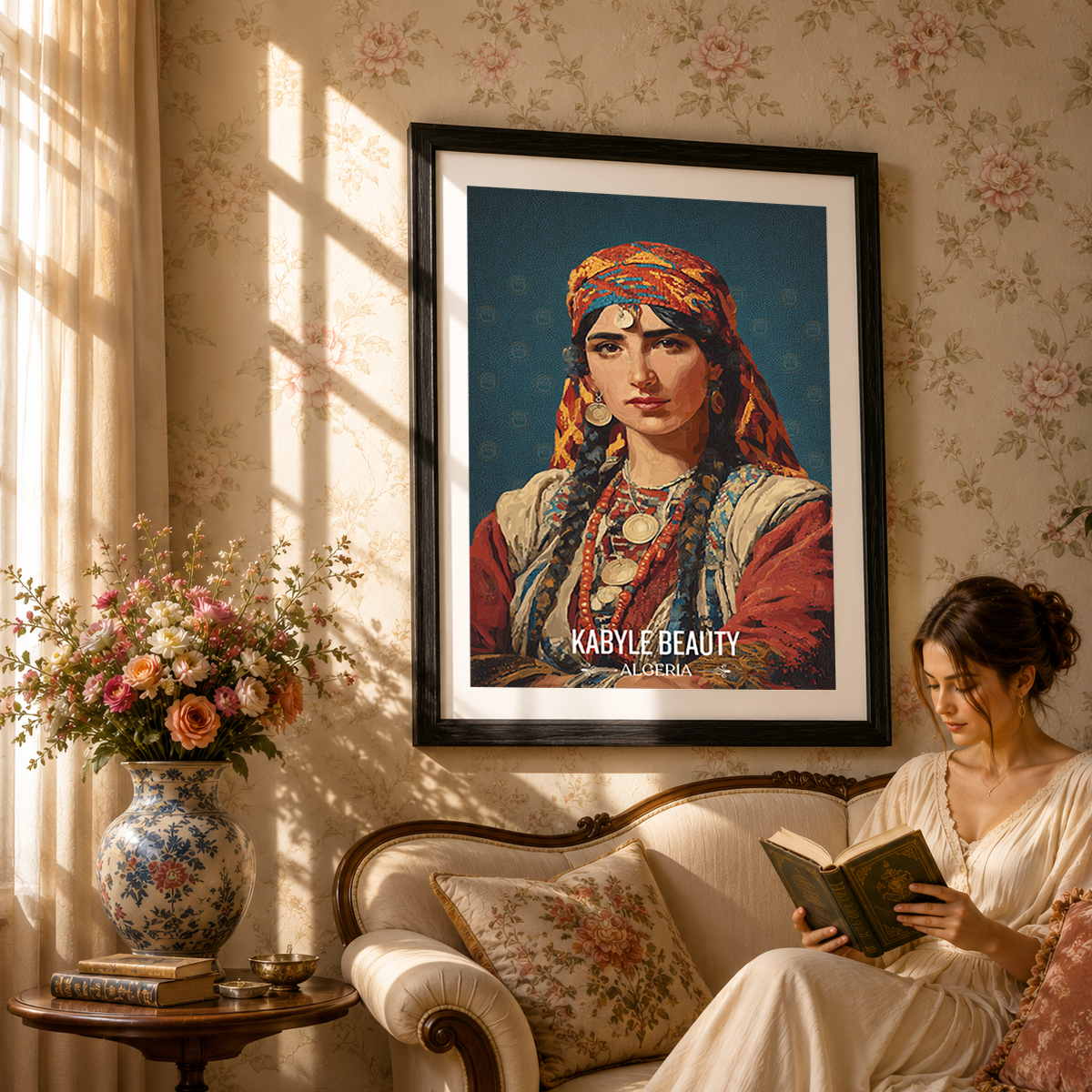 Kabyle Beauty - Algeria - Travel Poster Vintage Style Wall Art Print - Art Print - Travel Art Poster