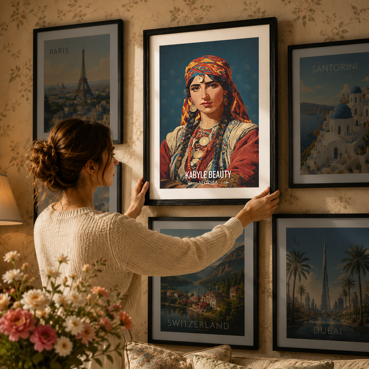 Kabyle Beauty - Algeria - Travel Poster Vintage Style Wall Art Print - Art Print - Travel Art Poster