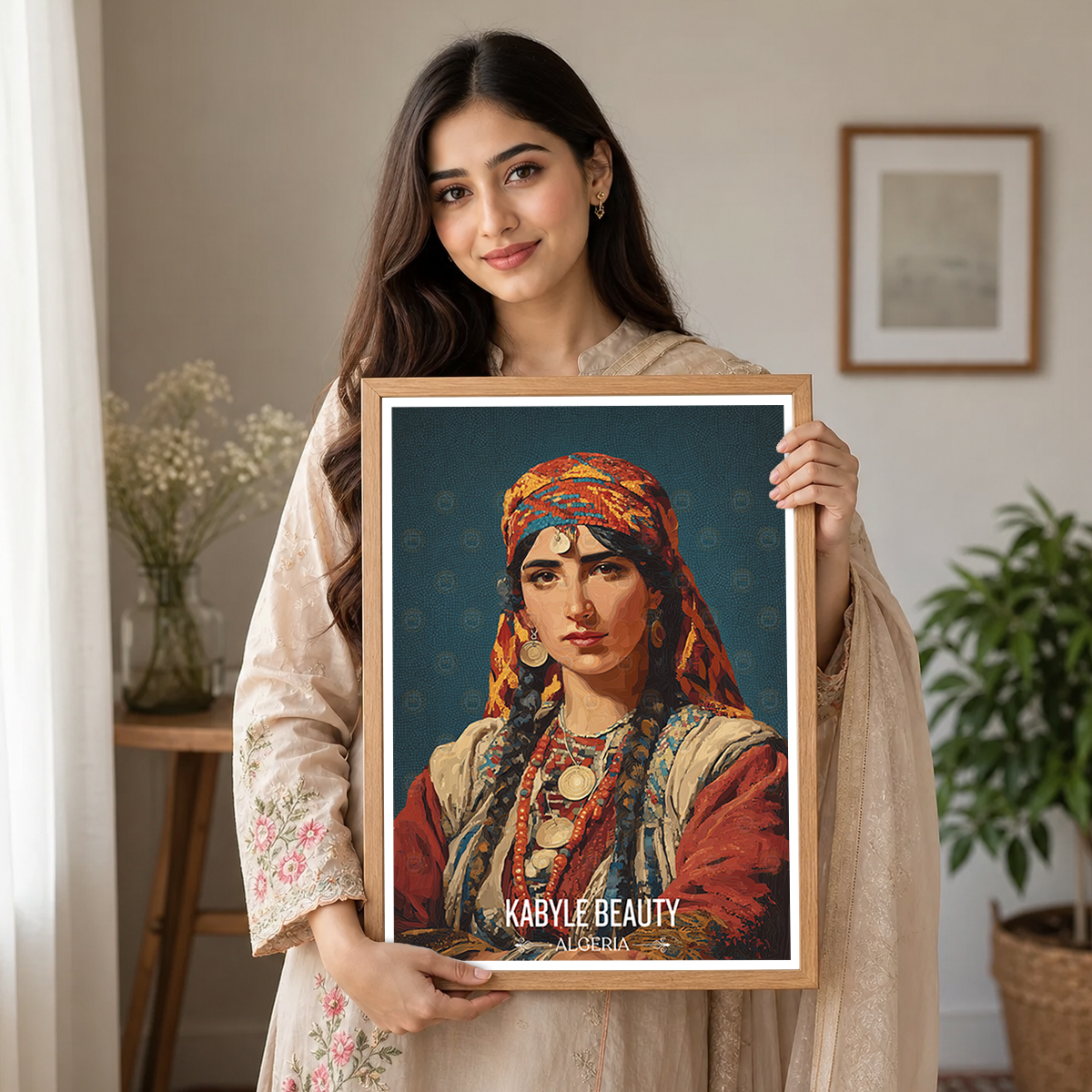 Kabyle Beauty - Algeria - Travel Poster Vintage Style Wall Art Print - Art Print - Travel Art Poster