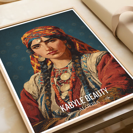Kabyle Beauty - Algeria - Travel Poster Vintage Style Wall Art Print - Art Print - Travel Art Poster