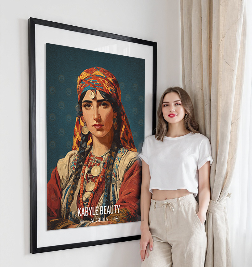 Kabyle Beauty - Algeria - Travel Poster Vintage Style Wall Art Print - Art Print - Travel Art Poster
