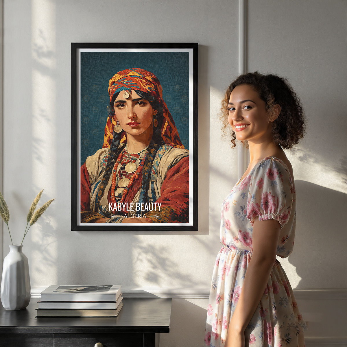 Kabyle Beauty - Algeria - Travel Poster Vintage Style Wall Art Print - Art Print - Travel Art Poster