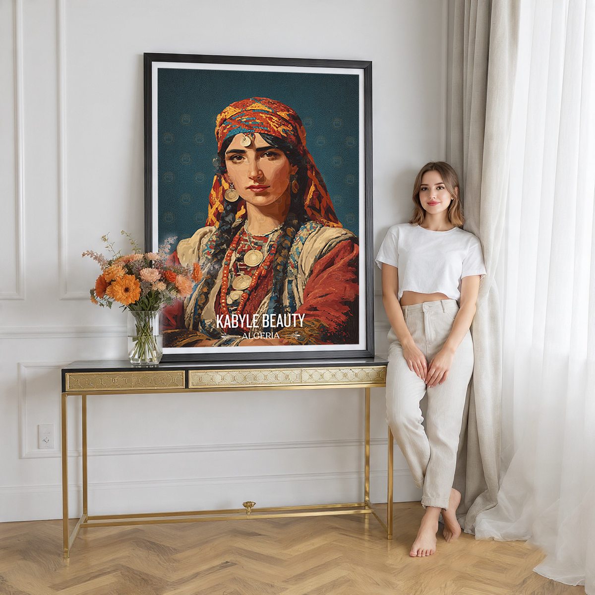Kabyle Beauty - Algeria - Travel Poster Vintage Style Wall Art Print - Art Print - Travel Art Poster