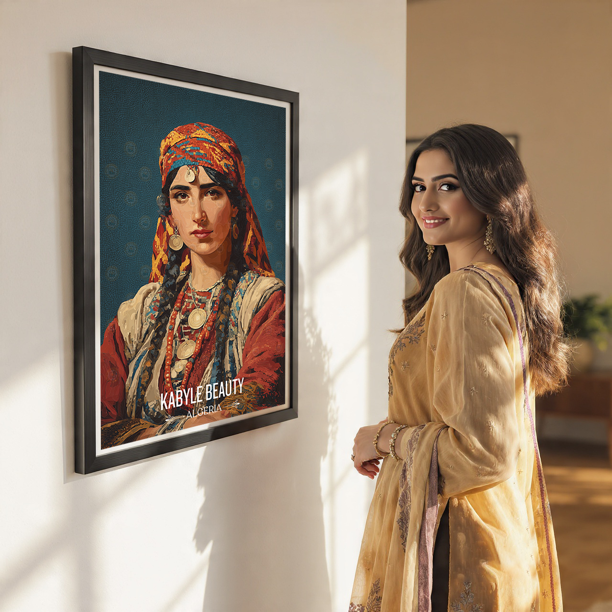 Kabyle Beauty - Algeria - Travel Poster Vintage Style Wall Art Print - Art Print - Travel Art Poster