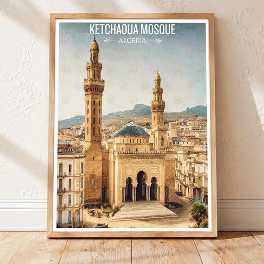 Ketchaoua Mosque - Algeria - Travel Poster Vintage Style Wall Art Print - Art Print - Travel Art Poster
