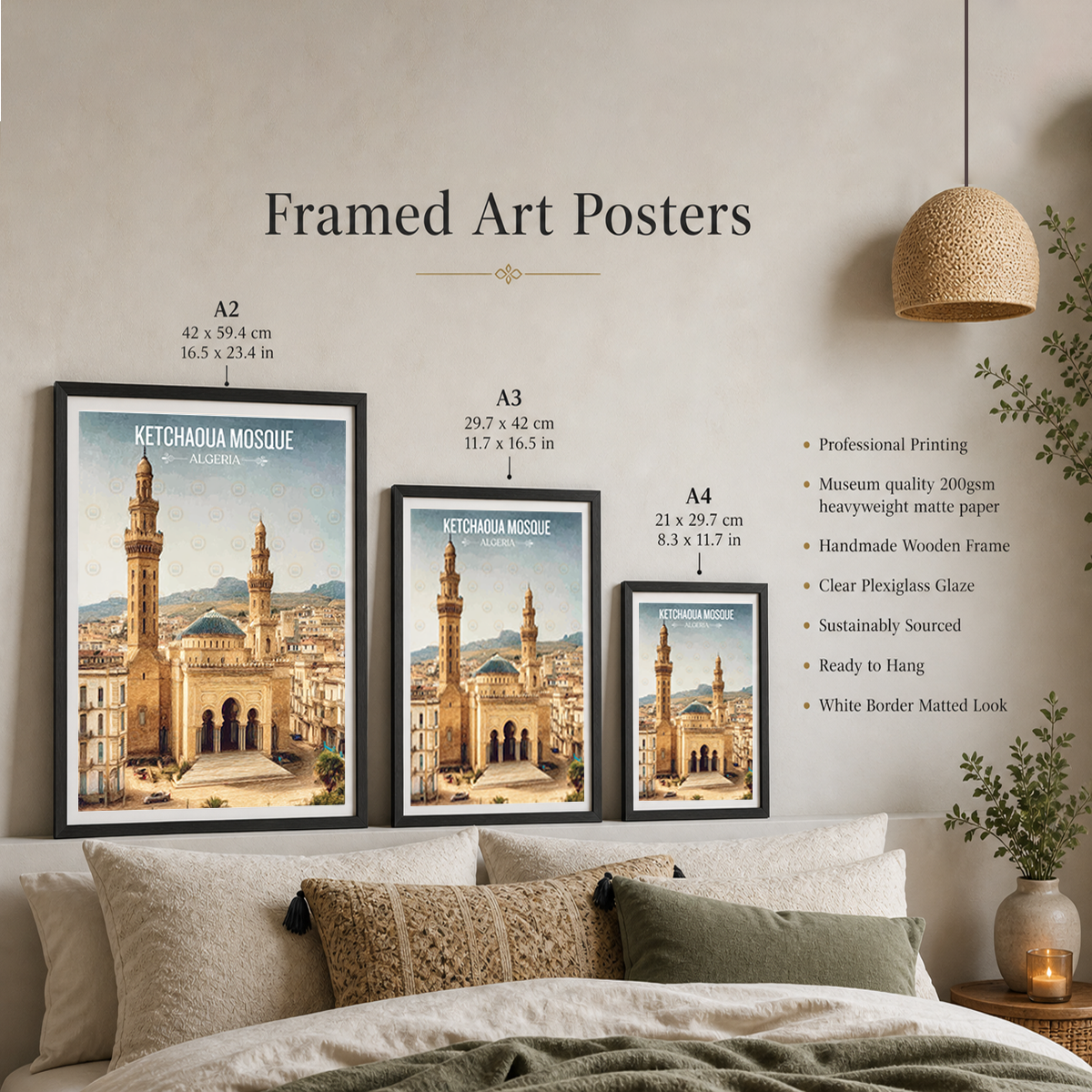 Ketchaoua Mosque - Algeria - Travel Poster Vintage Style Wall Art Print - Art Print - Travel Art Poster