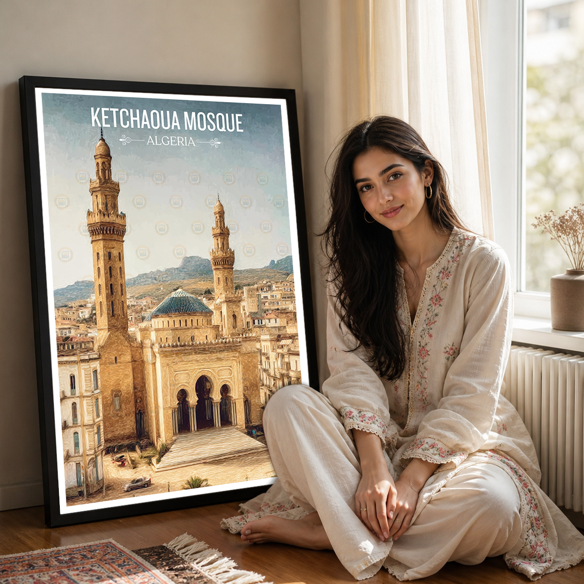 Ketchaoua Mosque - Algeria - Travel Poster Vintage Style Wall Art Print - Art Print - Travel Art Poster
