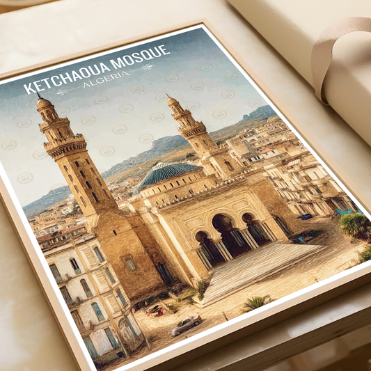 Ketchaoua Mosque - Algeria - Travel Poster Vintage Style Wall Art Print - Art Print - Travel Art Poster