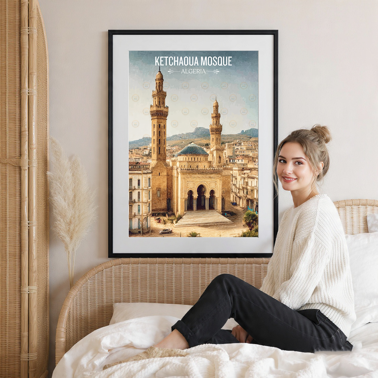 Ketchaoua Mosque - Algeria - Travel Poster Vintage Style Wall Art Print - Art Print - Travel Art Poster