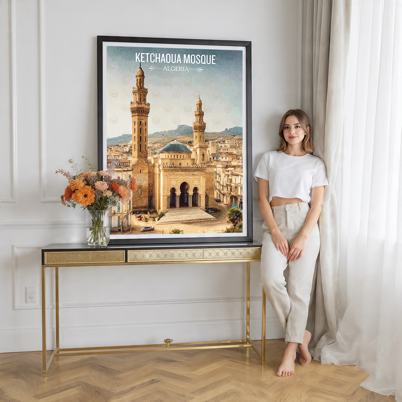 Ketchaoua Mosque - Algeria - Travel Poster Vintage Style Wall Art Print - Art Print - Travel Art Poster