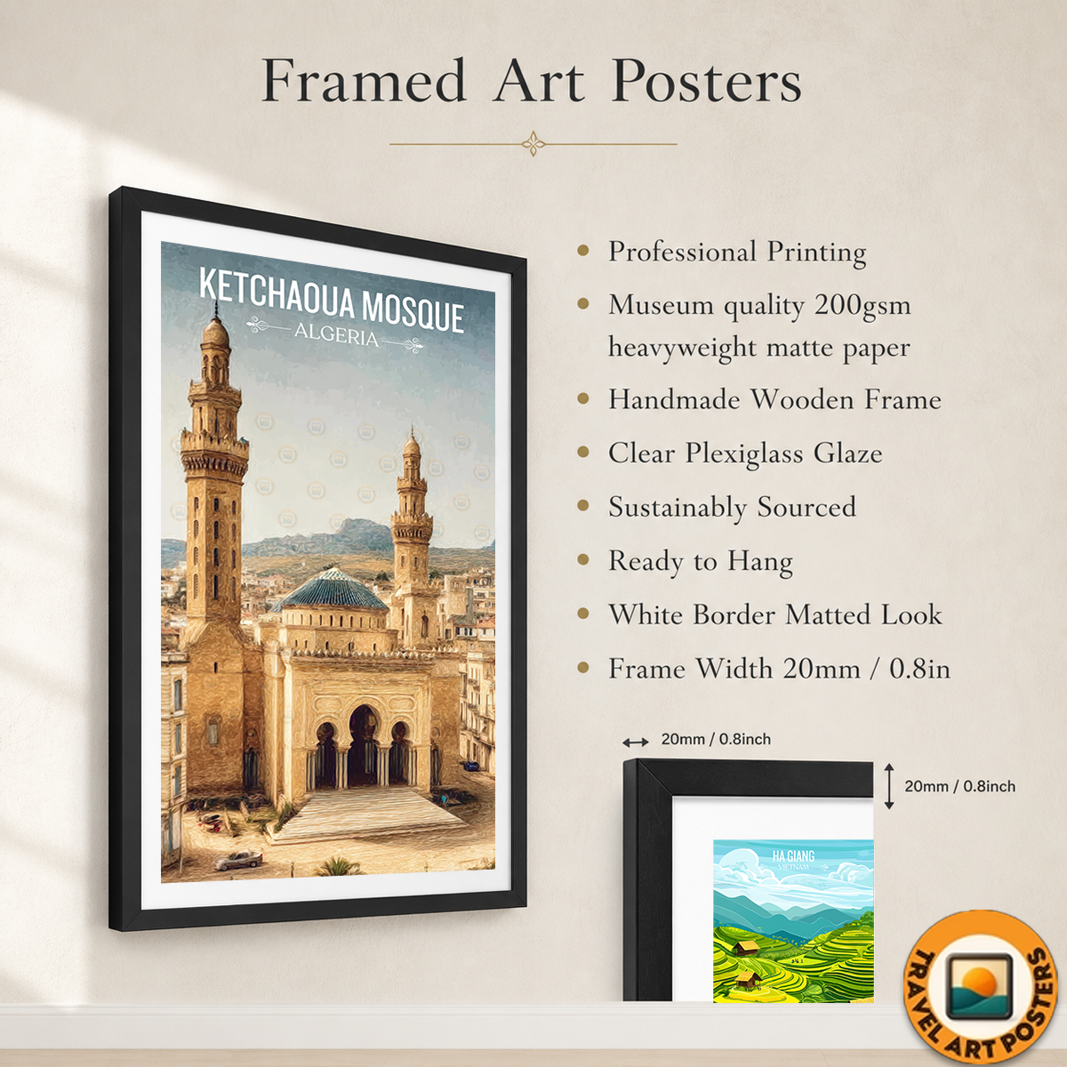 Ketchaoua Mosque - Algeria - Travel Poster Vintage Style Wall Art Print - Art Print - Travel Art Poster