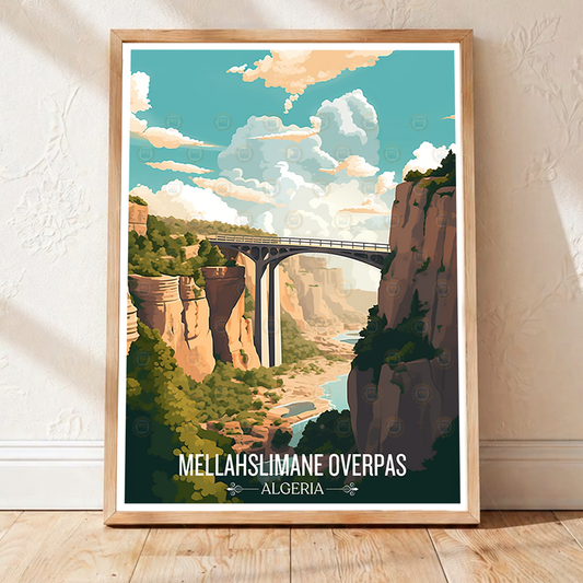 Mellahslimane Overpass - Algeria - Travel Poster Vintage Style Wall Art Print - Art Print - Travel Art Poster