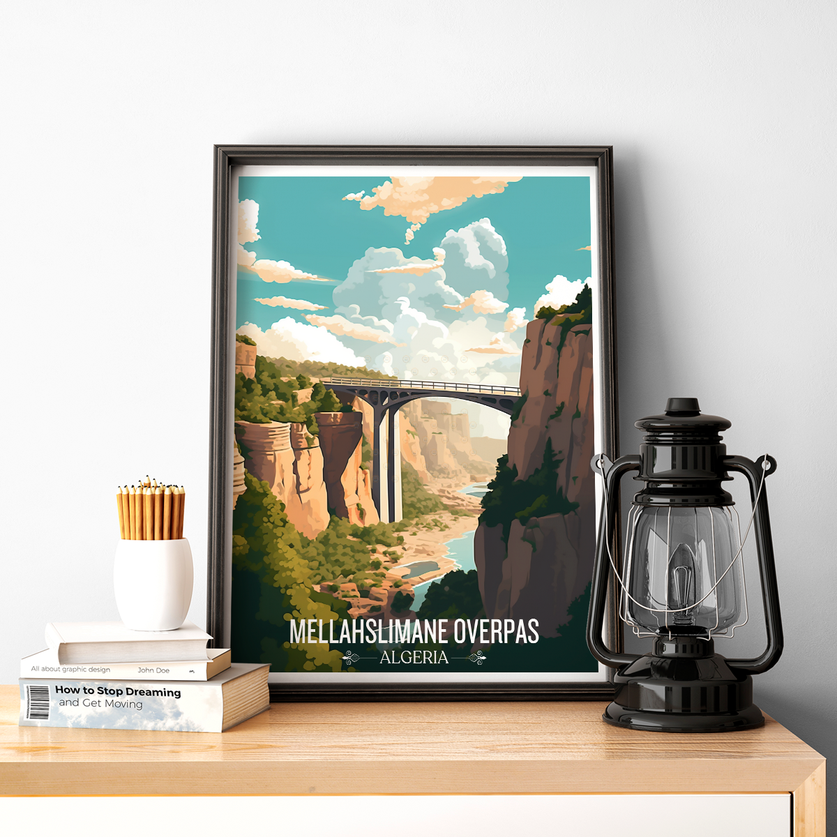 Mellahslimane Overpass - Algeria - Travel Poster Vintage Style Wall Art Print - Art Print - Travel Art Poster