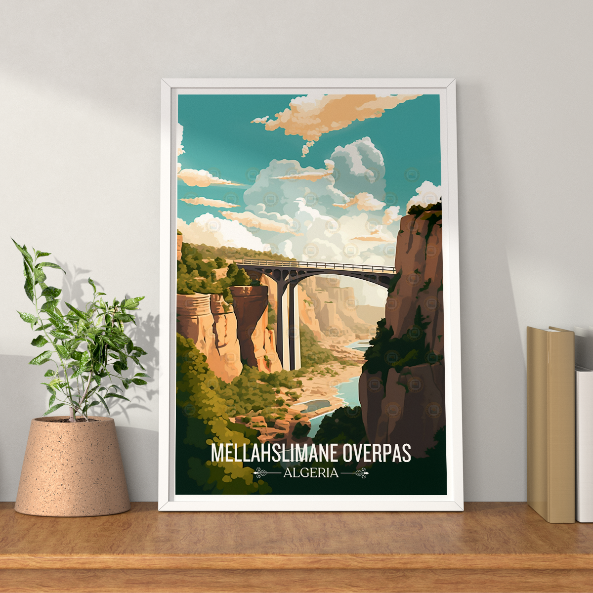 Mellahslimane Overpass - Algeria - Travel Poster Vintage Style Wall Art Print - Art Print - Travel Art Poster
