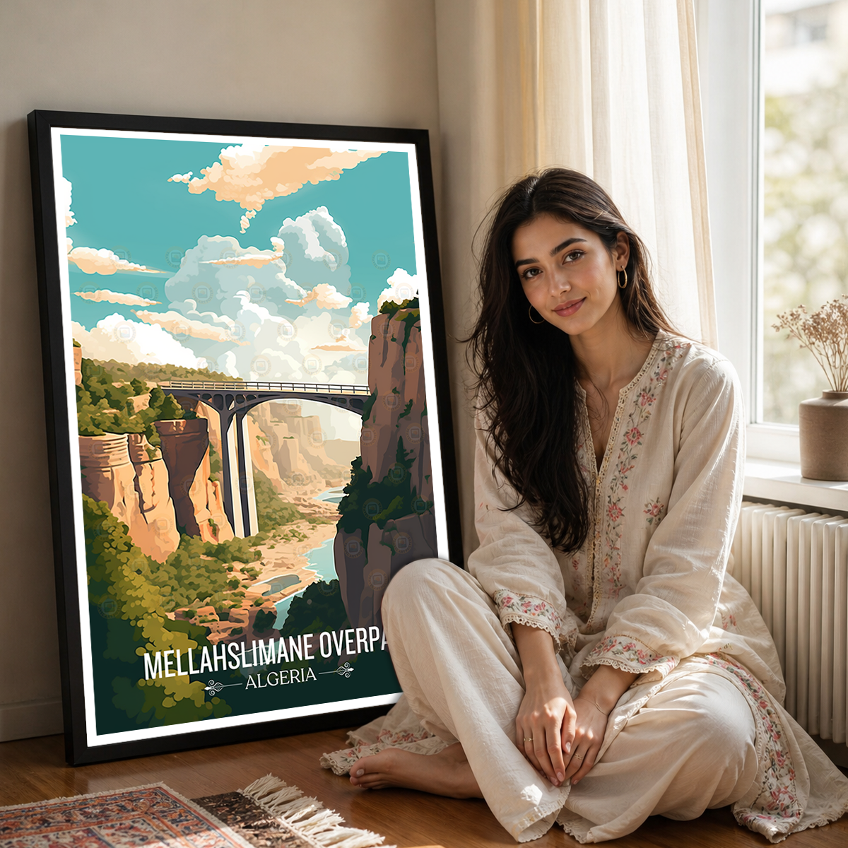 Mellahslimane Overpass - Algeria - Travel Poster Vintage Style Wall Art Print - Art Print - Travel Art Poster