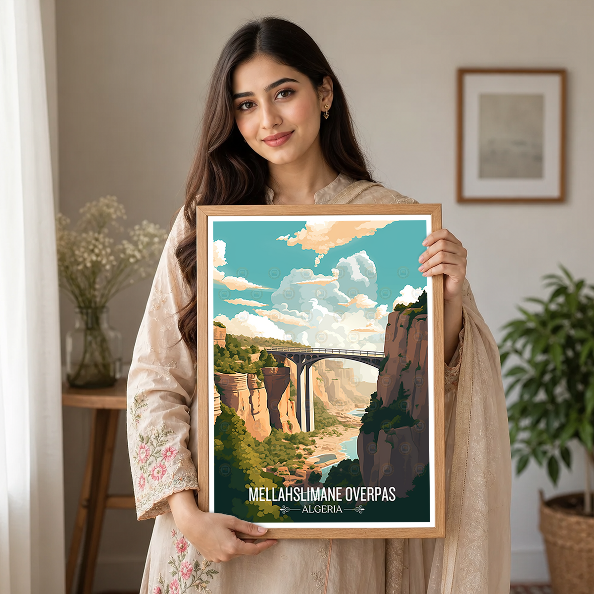 Mellahslimane Overpass - Algeria - Travel Poster Vintage Style Wall Art Print - Art Print - Travel Art Poster