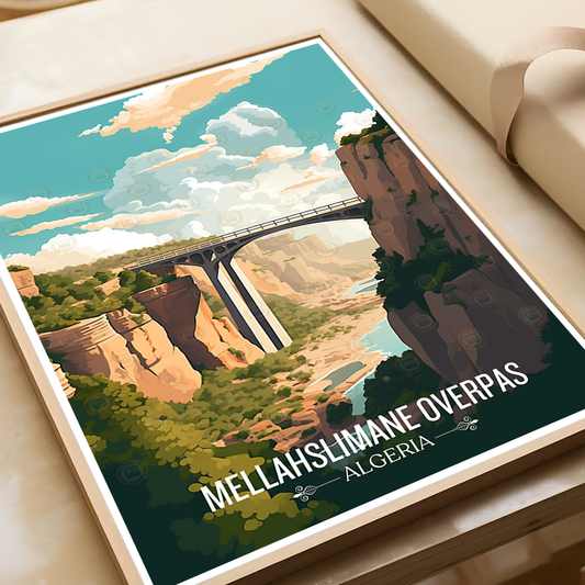 Mellahslimane Overpass - Algeria - Travel Poster Vintage Style Wall Art Print - Art Print - Travel Art Poster