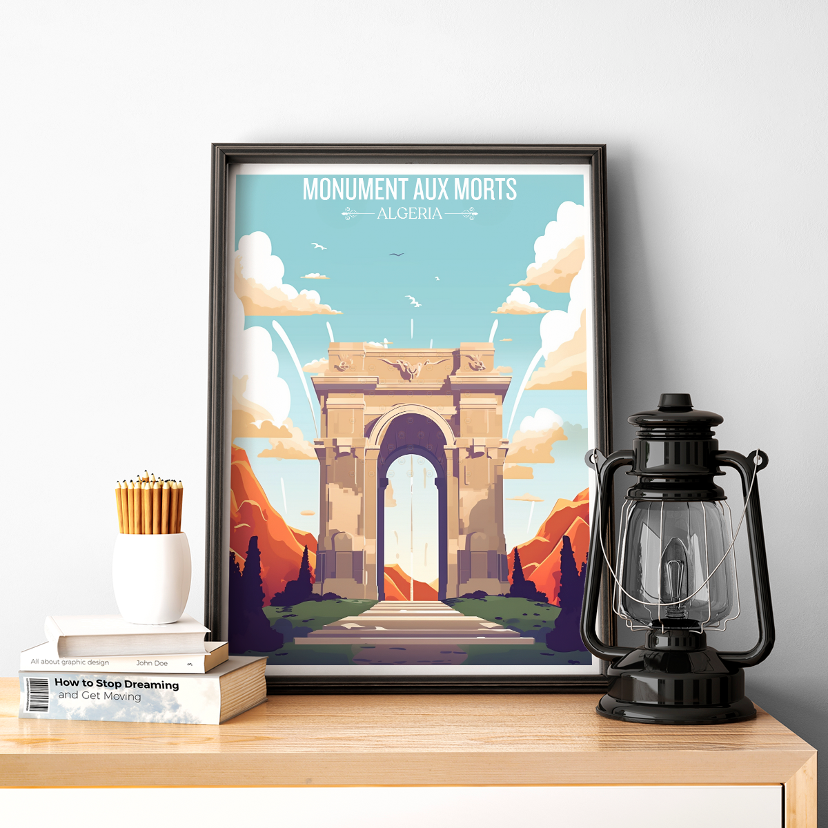 Monument Aux Morts - Algeria - Travel Poster Vintage Style Wall Art Print - Art Print - Travel Art Poster