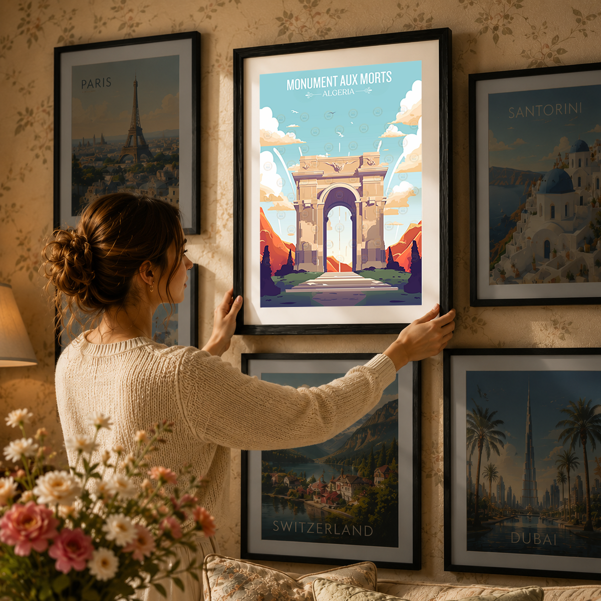 Monument Aux Morts - Algeria - Travel Poster Vintage Style Wall Art Print - Art Print - Travel Art Poster