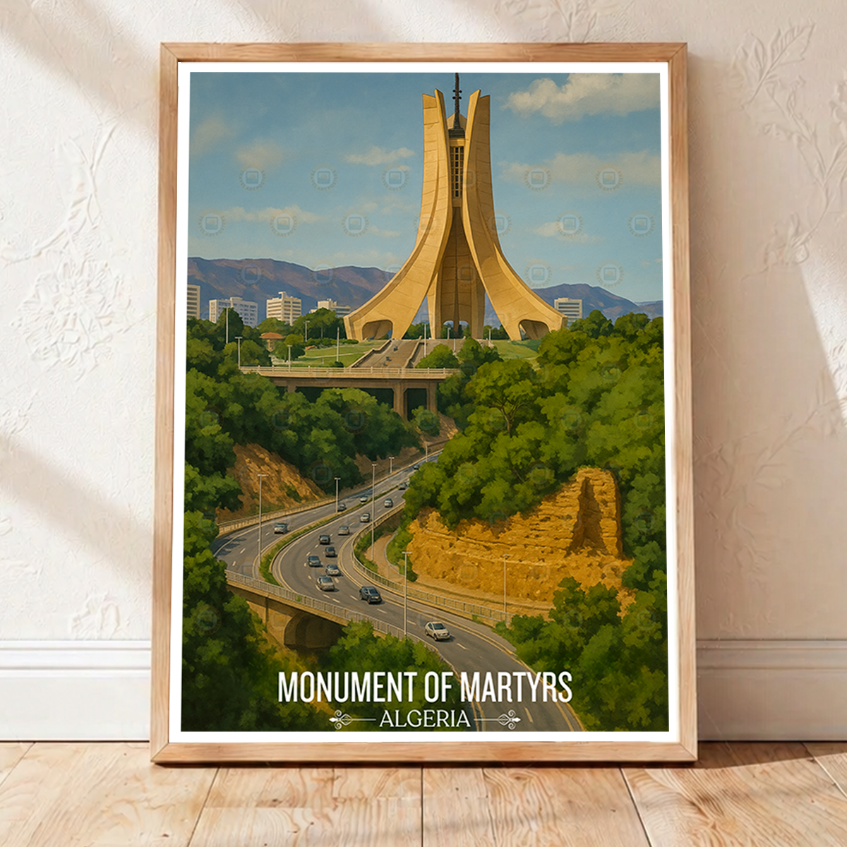 Monument of Martyrs - Algeria - Travel Poster Vintage Style Wall Art Print - Art Print - Travel Art Poster