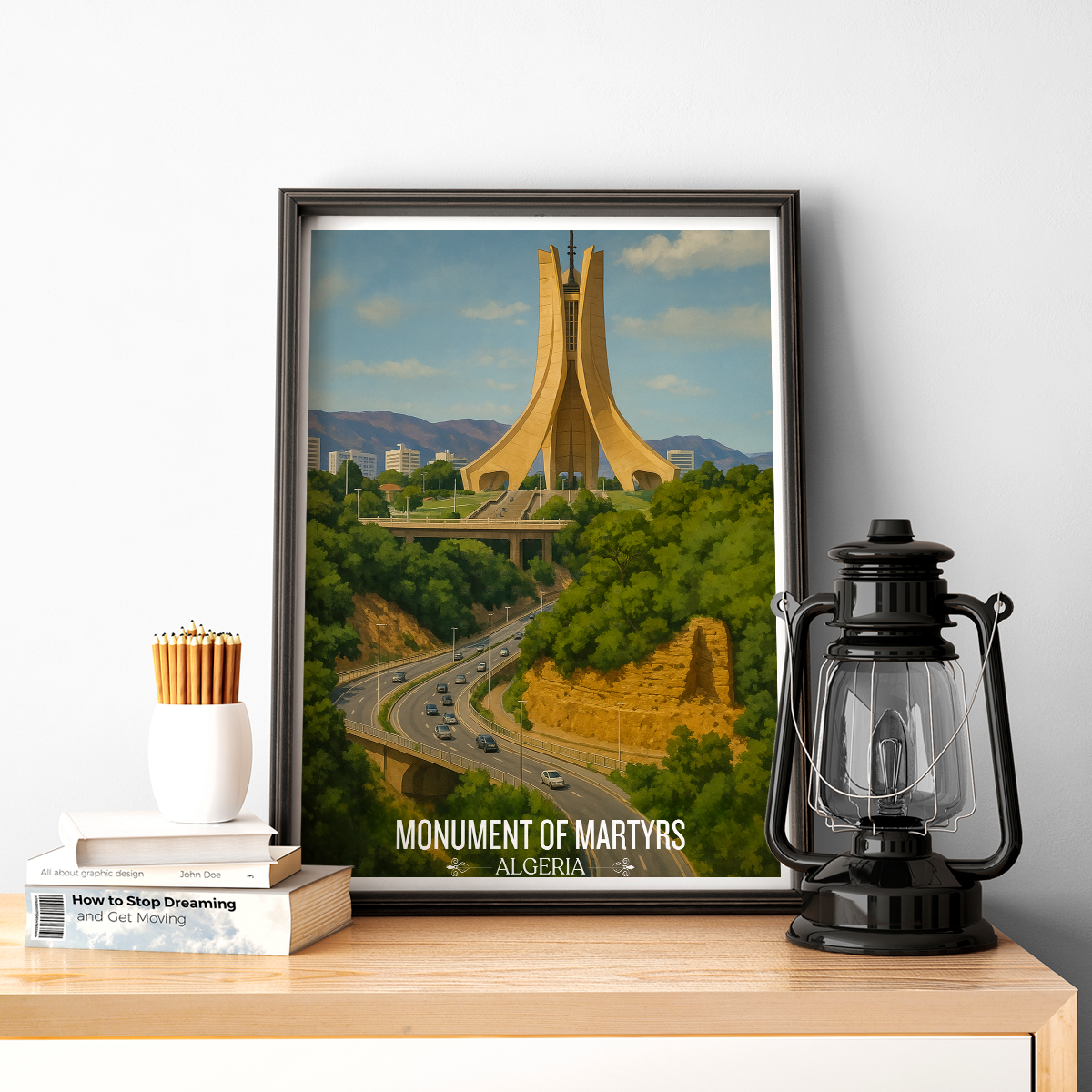 Monument of Martyrs - Algeria - Travel Poster Vintage Style Wall Art Print - Art Print - Travel Art Poster